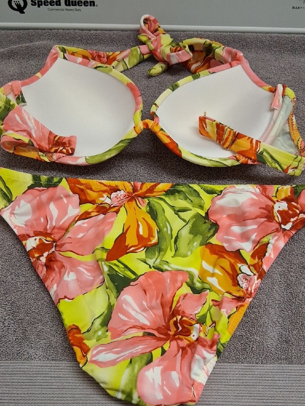 VENUS Floral Halter Bikini in Yellow, Pink and Green - Picture 2 of 4